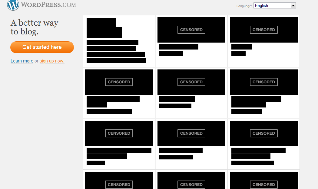 wordpress blacked out 